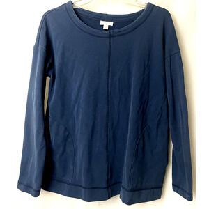 Pure Jill Medium M Top Blue Tunic Long Sleeve Pullover Soft 2 Packets